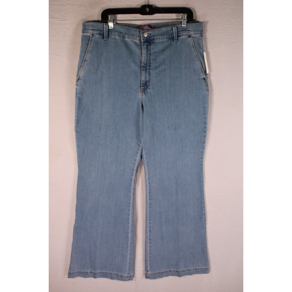 Gloria Vanderbilt Women's Trouser Flare Jeans High Rise Comfort Stretch Blue 16